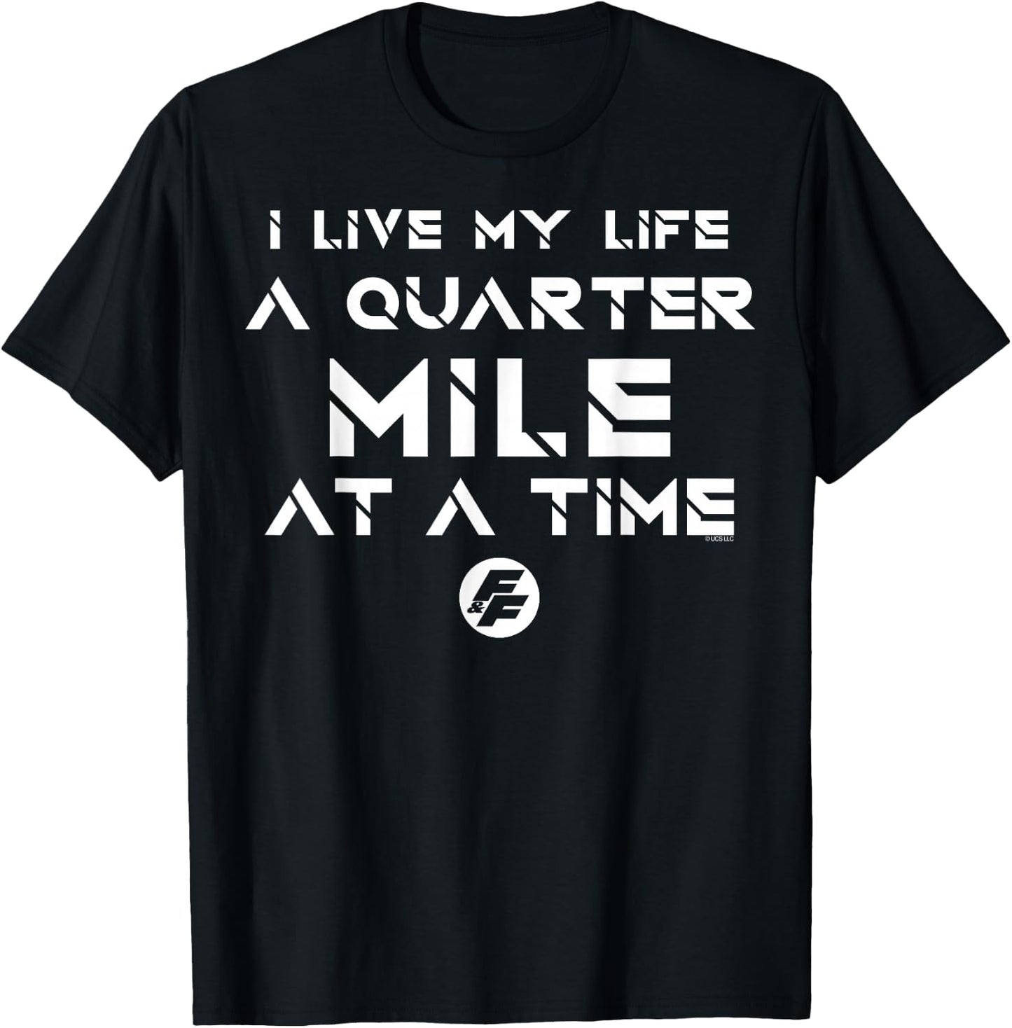 Fast & Furious Life at A Quarter Mile at A Time Word Stack T-Shirt - T-Shirt | Black