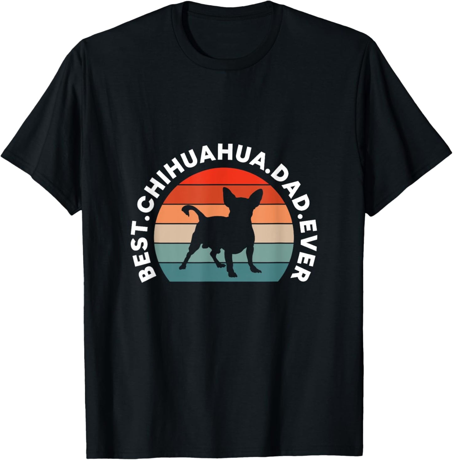 Best Chihuahua Dad Ever Dog Dad Father Father's Day Retro T-Shirt - T-Shirt | Black