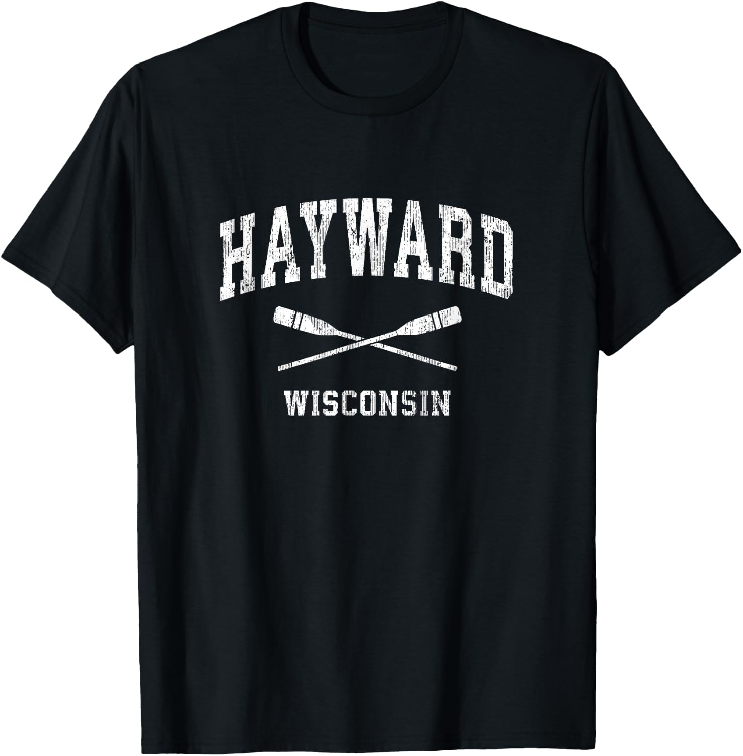 Hayward Wisconsin Vintage Nautical Paddles Sports Oars T-Shirt - T-Shirt | Black