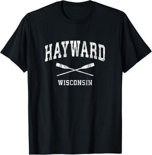 Hayward Wisconsin Vintage Nautical Paddles Sports Oars T-Shirt - T-Shirt | Black