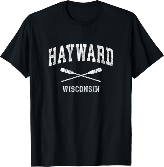Hayward Wisconsin Vintage Nautical Paddles Sports Oars T-Shirt - T-Shirt | Black