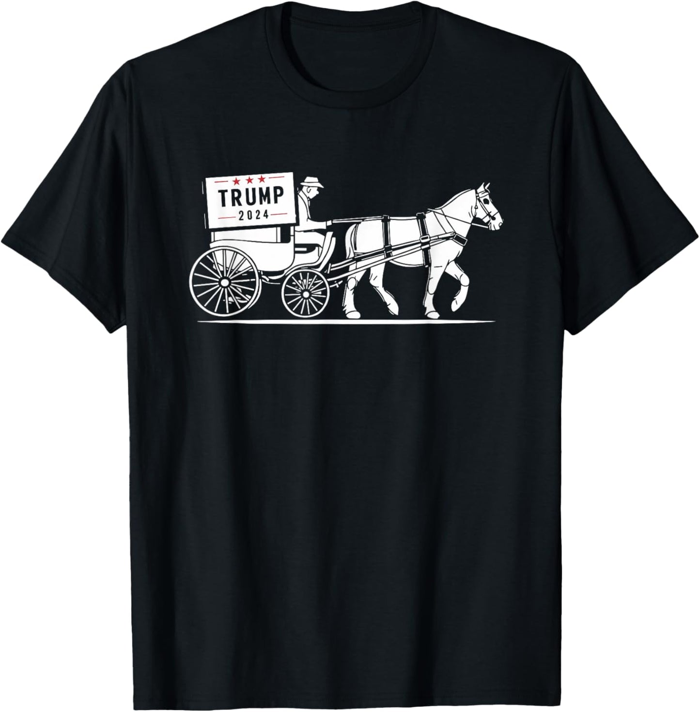 Amish Horse and Buggy Trump Supporter Election T-Shirt - T-Shirt | Black