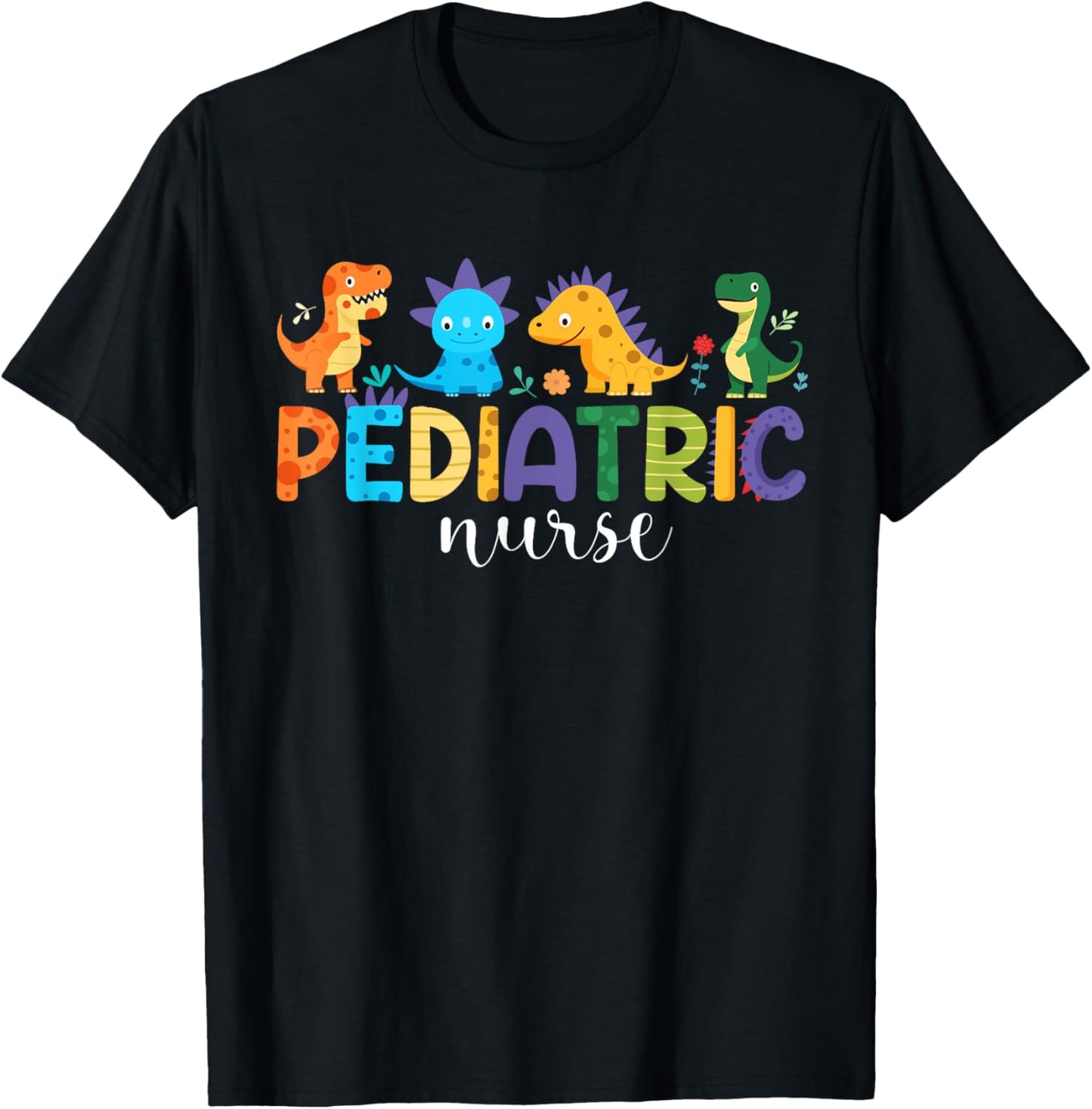 Pediatric Nurse PEDS Nursing Dinosaur Appreciation Pediatric T-Shirt - T-Shirt | Black