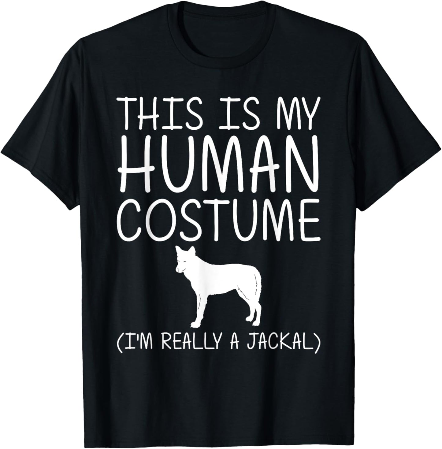 Jackal Easy Halloween Human Costume Coyote Wolf DIY Gift T-Shirt - T-Shirt | Black