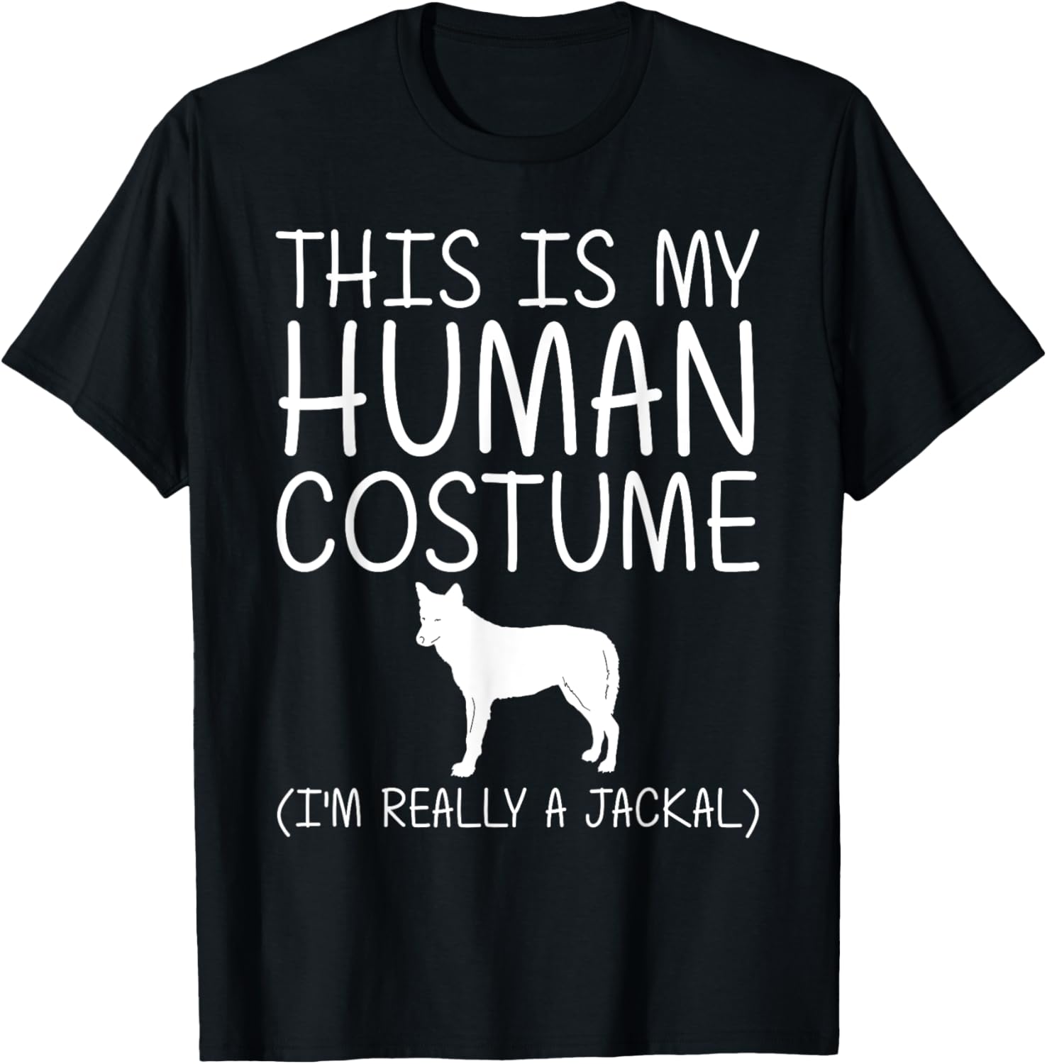 Jackal Easy Halloween Human Costume Coyote Wolf DIY Gift T-Shirt - T-Shirt | Black