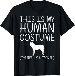 Jackal Easy Halloween Human Costume Coyote Wolf DIY Gift T-Shirt - T-Shirt | Black