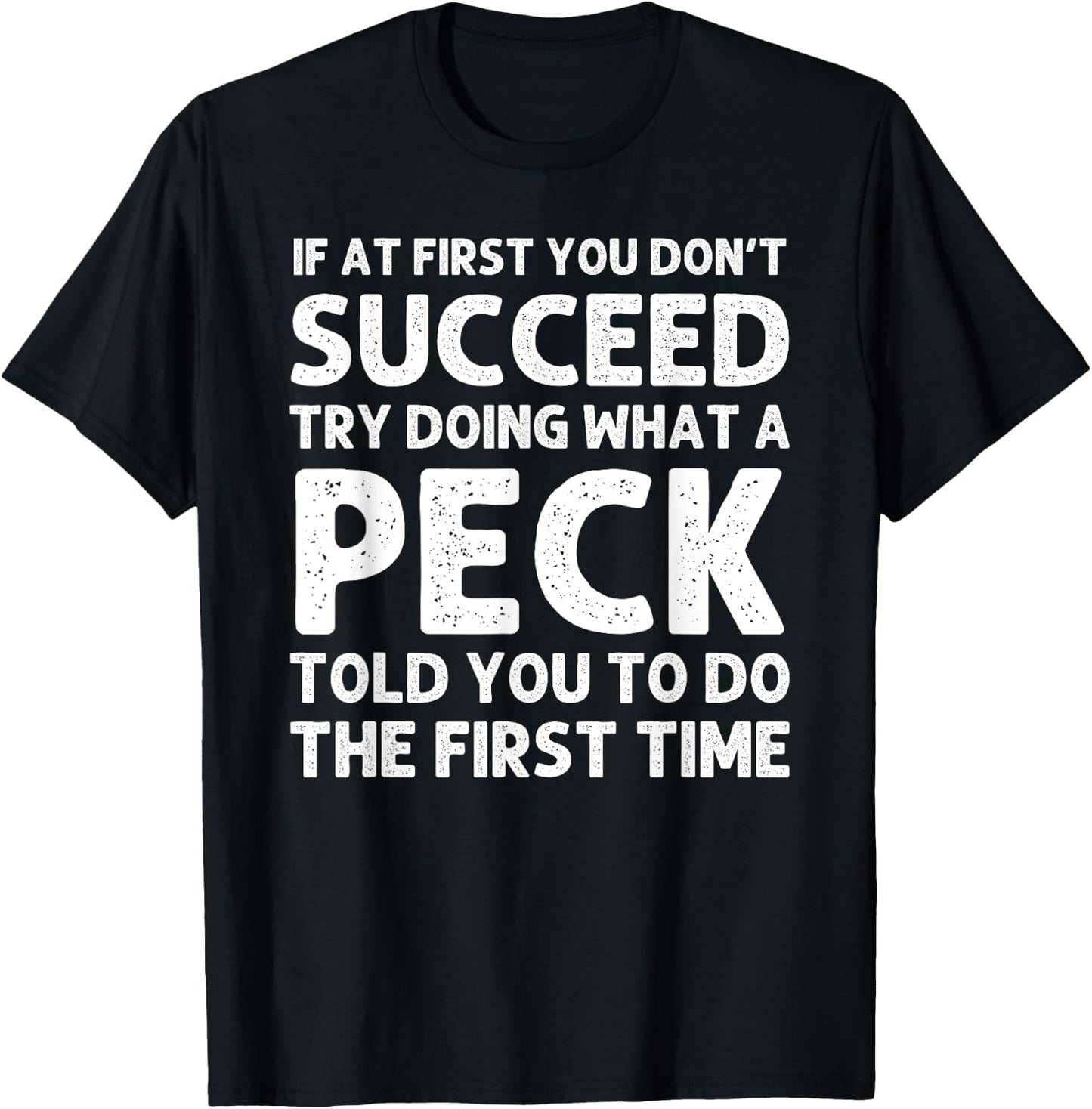 PECK Funny Surname Family Tree Birthday Reunion Idea T-Shirt - T-Shirt | Black