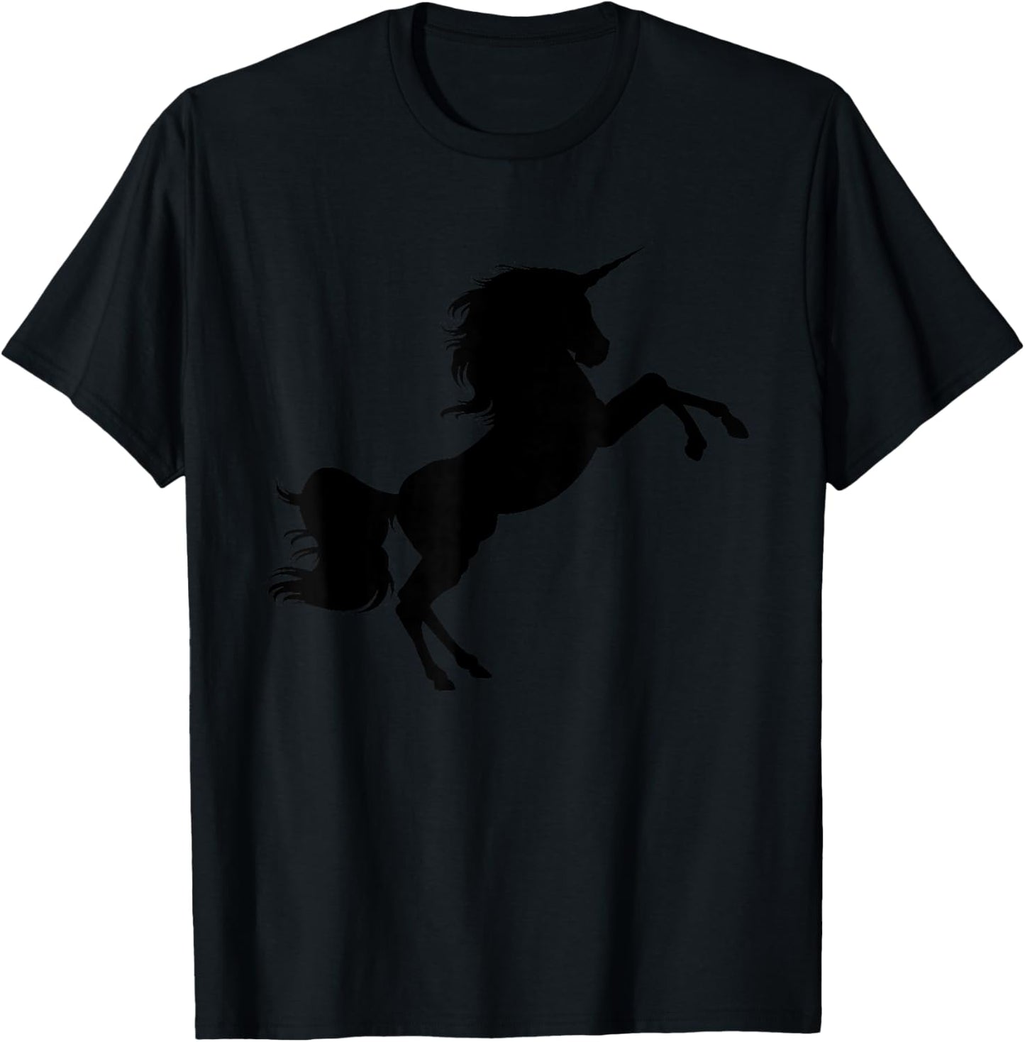 Unicorn Horse, Black Hidden Design Silhouette T-Shirt - T-Shirt | Black
