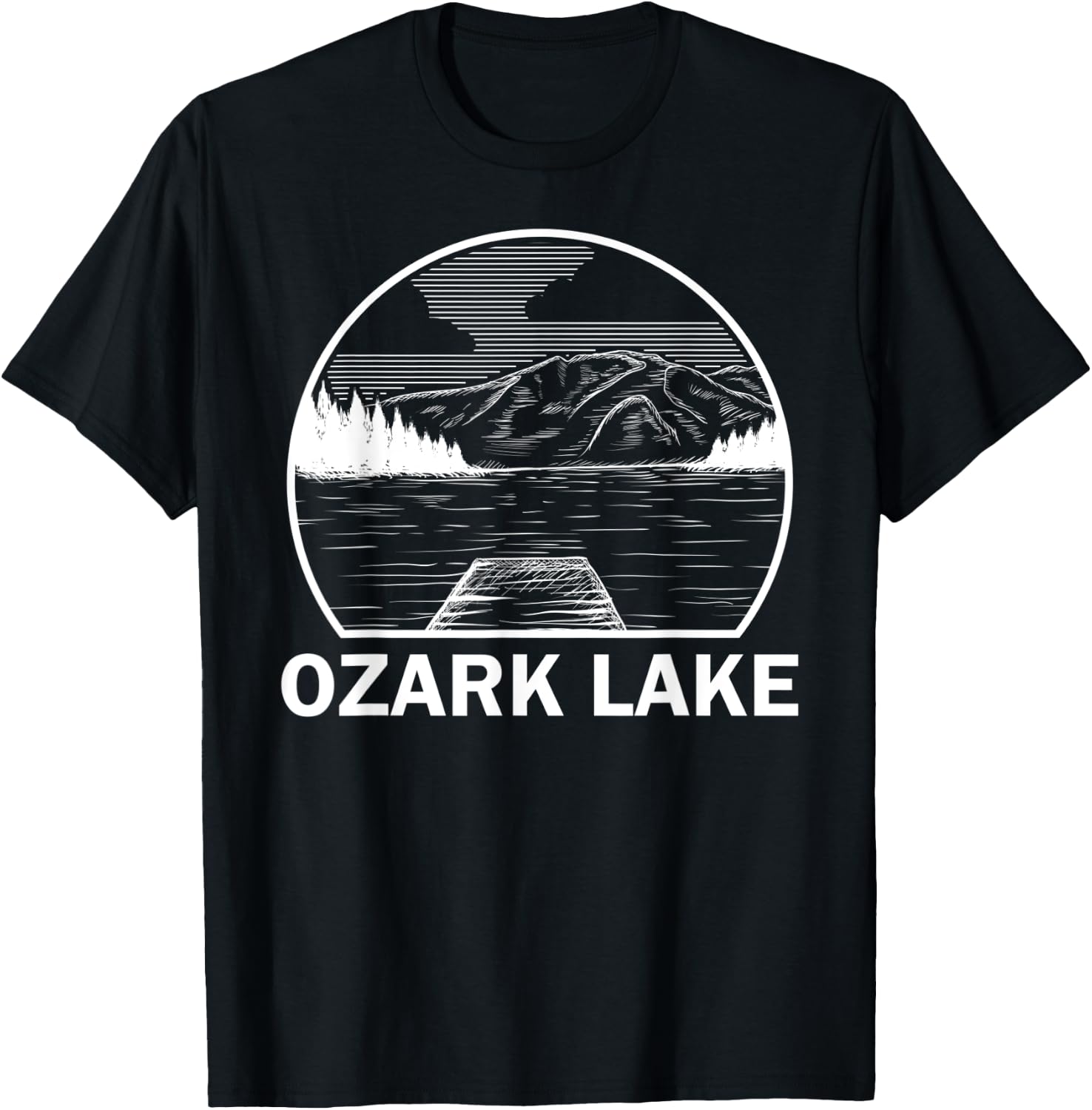 OZARK LAKE ARKANSAS Funny Fishing Camping Summer Gift T-Shirt - T-Shirt | Black