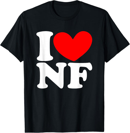 I Love (Heart) NF I Love NF I Heart NF Niagara Falls Lovers T-Shirt - T-Shirt | Black