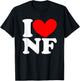 I Love (Heart) NF I Love NF I Heart NF Niagara Falls Lovers T-Shirt - T-Shirt | Black