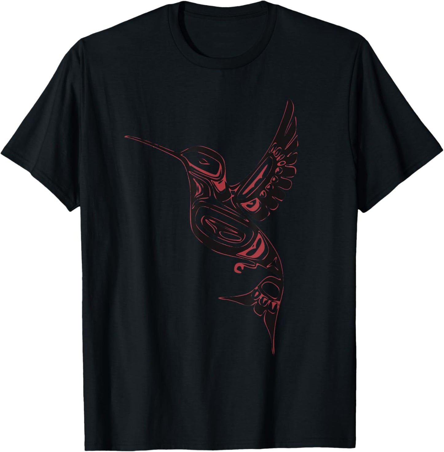 Pacific Northwest tribe art hummingbird kingfisher bird T-Shirt - T-Shirt | Black