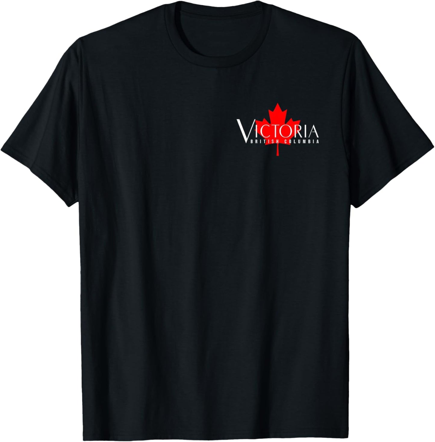 Victoria Bc Canada Maple Leaf Style T-Shirt - T-Shirt | Black