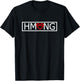 Hmong Word White Letters Red Heart Symbol Graphic T-Shirt - T-Shirt | Black