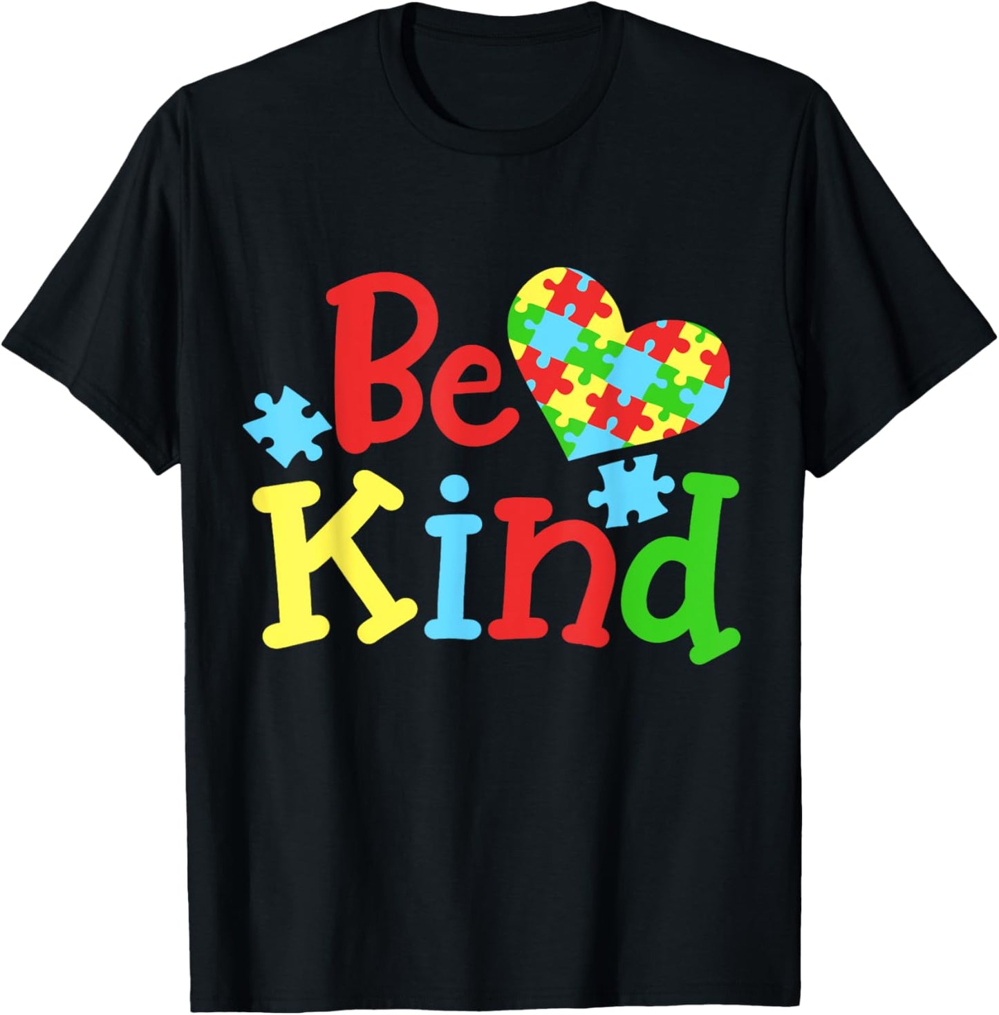Autism Awareness Be Kind T-Shirt - T-Shirt | Black