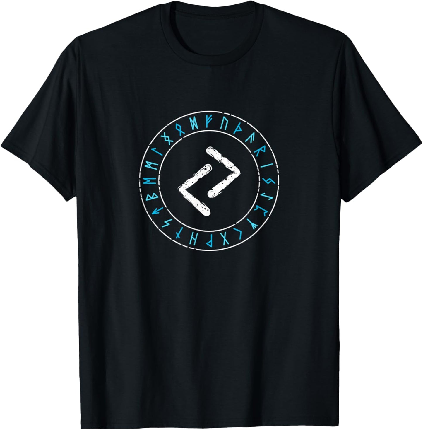 Viking Rune Jera Runic Circle Norse Mythology Celtic T-Shirt - T-Shirt | Black