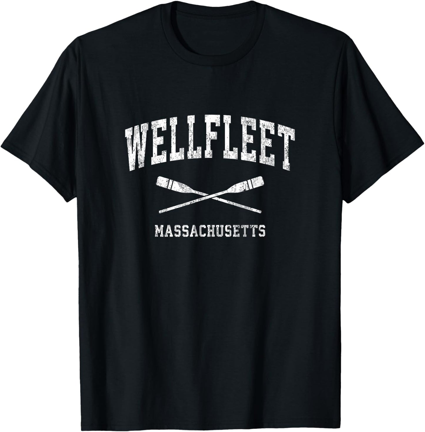 Wellfleet Massachusetts Vintage Nautical Paddles Sports Oars T-Shirt - T-Shirt | Black