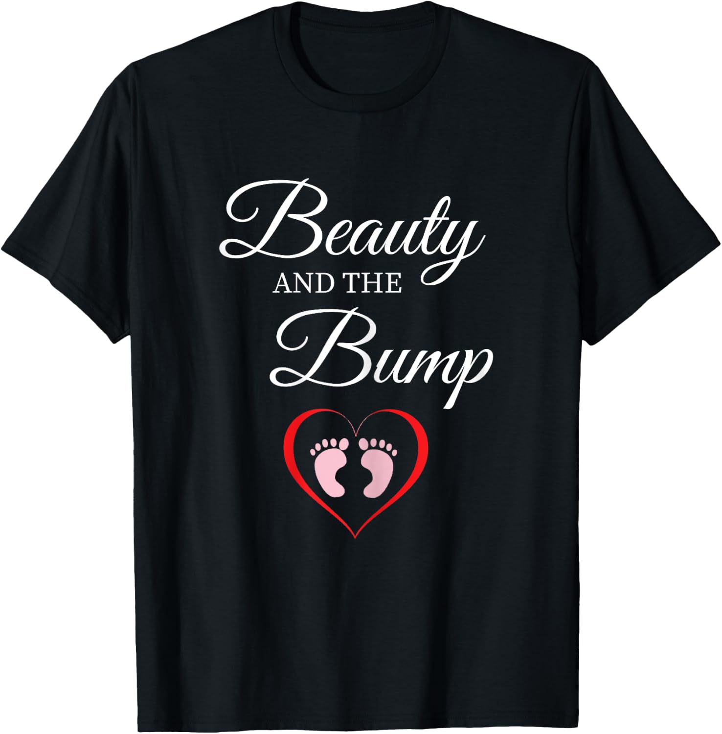 Beauty And The Bump T Shirt Girl Cute Pregnancy Announcement T-Shirt - T-Shirt | Black