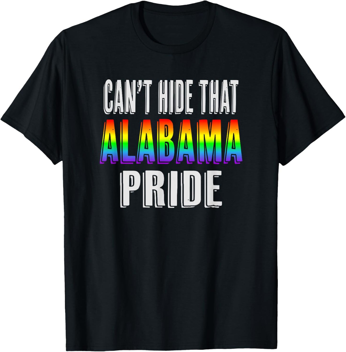 Retro 70's 80's Style Can't Hide That Alabama Gay Pride T-Shirt - T-Shirt | Black