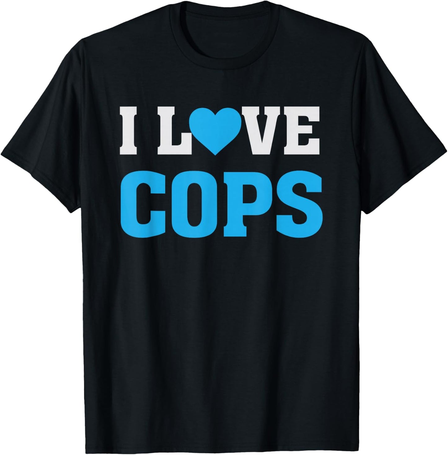 I Heart Love Cops - Leo's Police Officers - Support Law T-Shirt - T-Shirt | Black