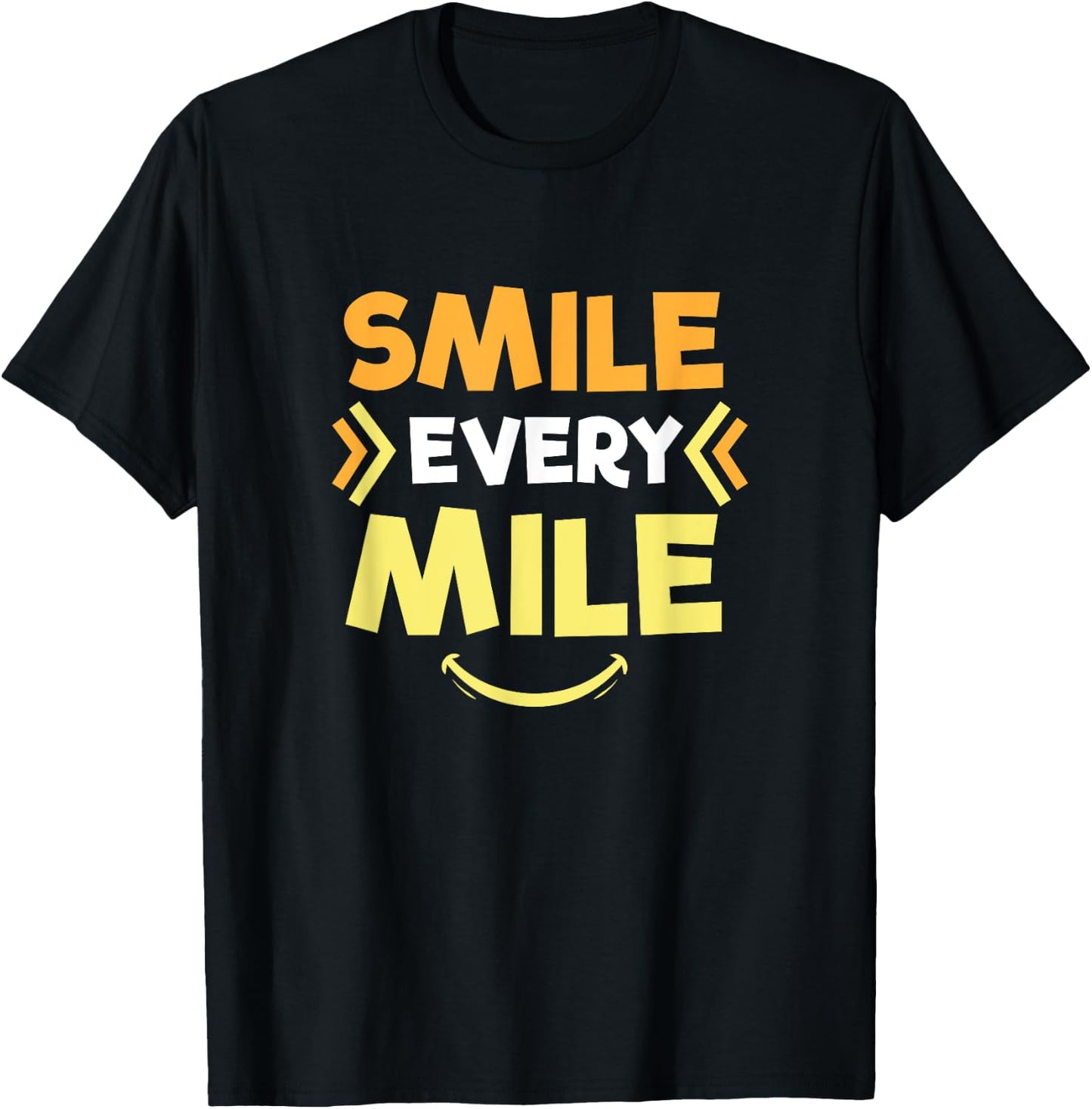 Smile Every Mile Funny Runners Gift T-Shirt - T-Shirt | Black
