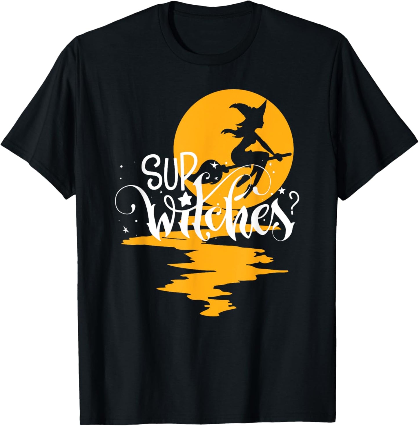 Sup Witches Funny Witch Retro Halloween Cute Spooky Witchy T-Shirt - T-Shirt | Black