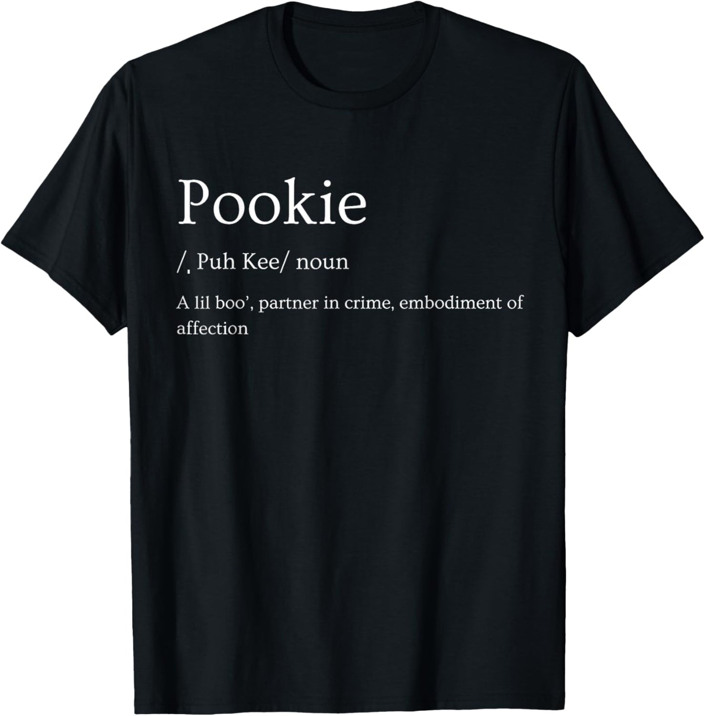 Onward! Pookie - Women's X-Small Black Meme - Short Sleeve - Mock Collar - Regular Fit - Imported T-Shirt - T-Shirt | Black