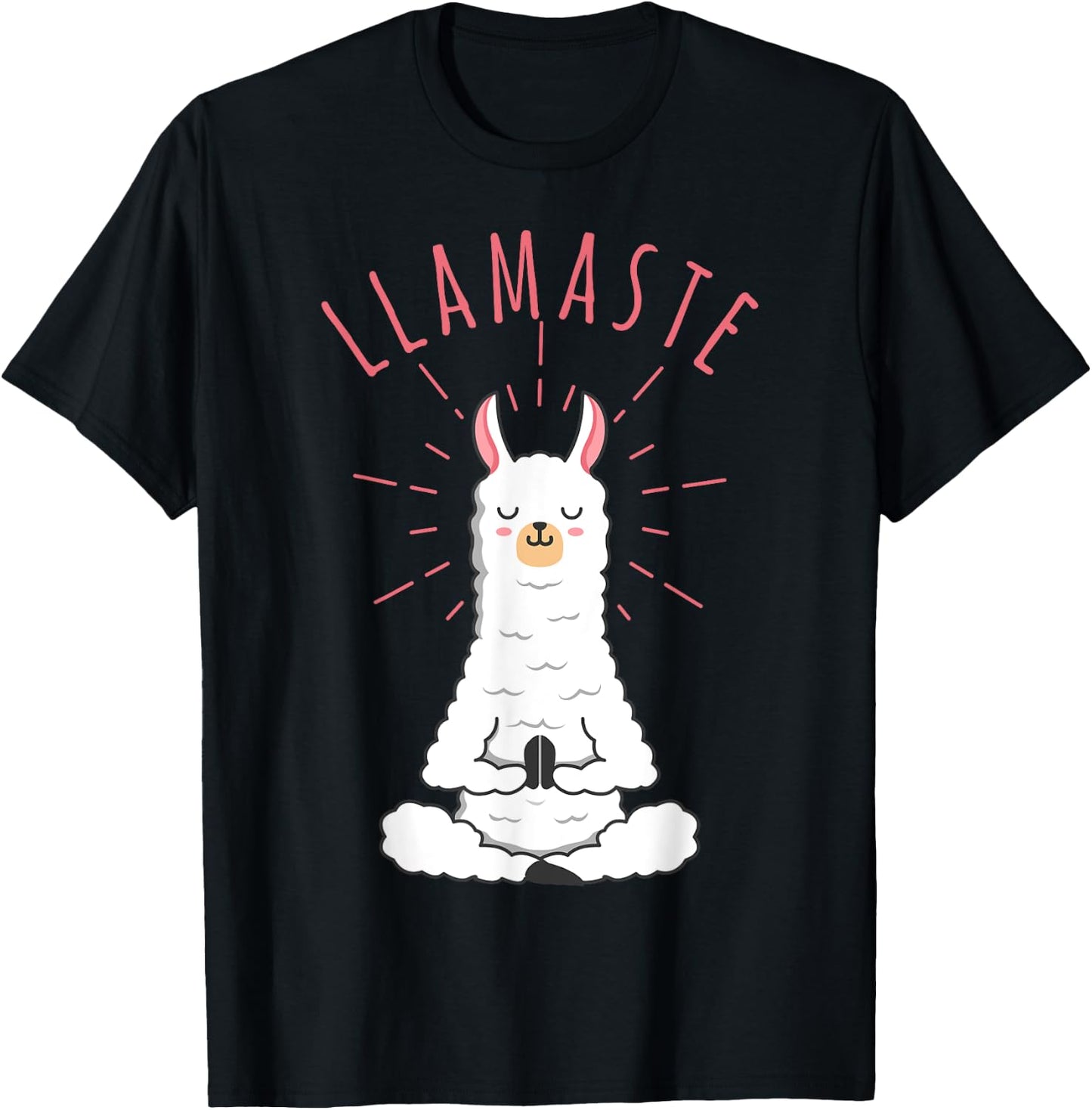 Funny Llama Do Yoga, Llamaste, Namaste Funny Yoga Meditation T-Shirt - T-Shirt | Black