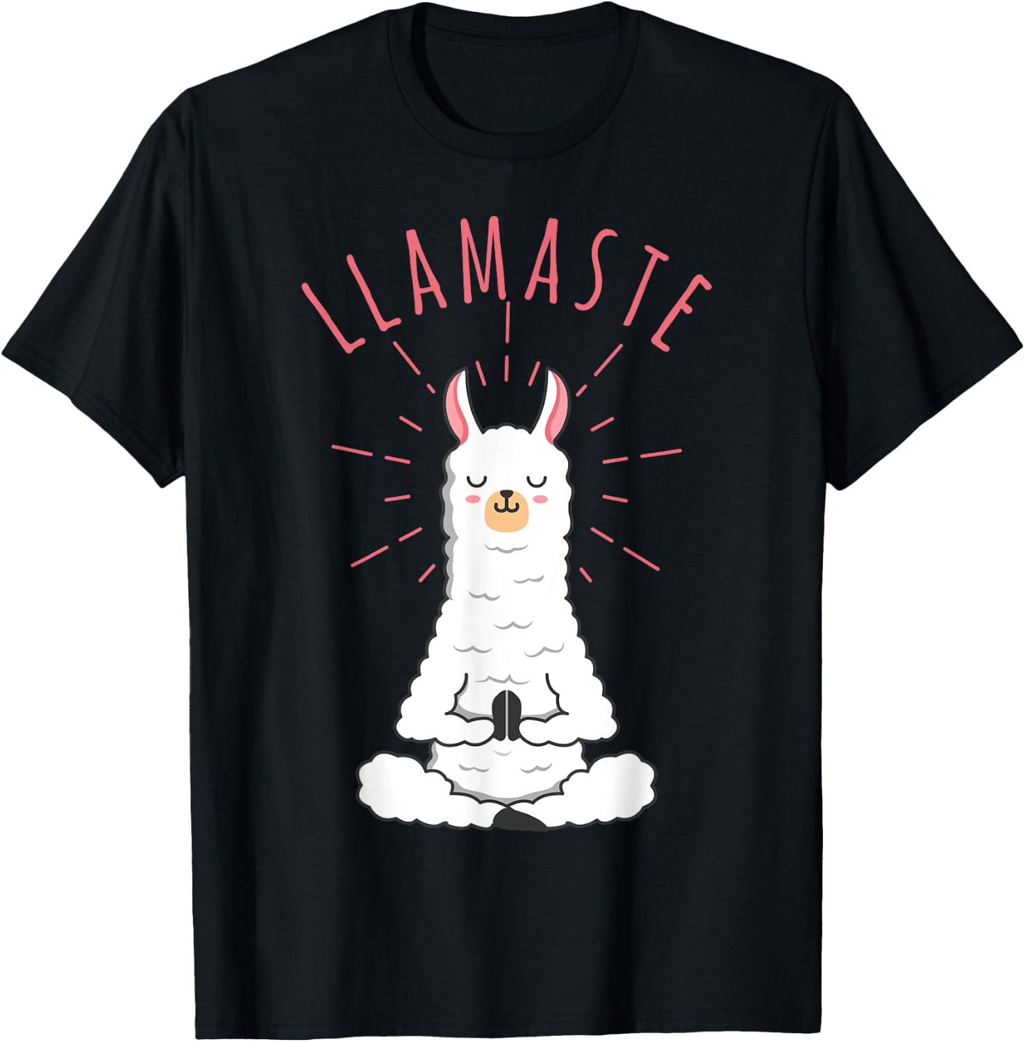 Funny Llama Do Yoga, Llamaste, Namaste Funny Yoga Meditation T-Shirt - T-Shirt | Black