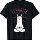 Funny Llama Do Yoga, Llamaste, Namaste Funny Yoga Meditation T-Shirt - T-Shirt | Black