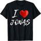 I Love Heart JONAS Family Name T Shirt T-Shirt - T-Shirt | Black