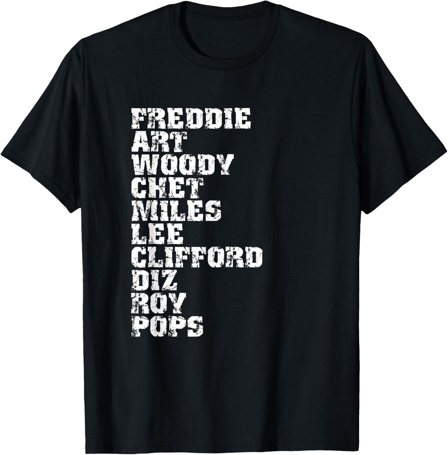 Famous Influential Jazz Trumpet Players List T-Shirt - T-Shirt | Black