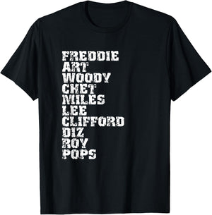 Famous Influential Jazz Trumpet Players List T-Shirt - T-Shirt | Black