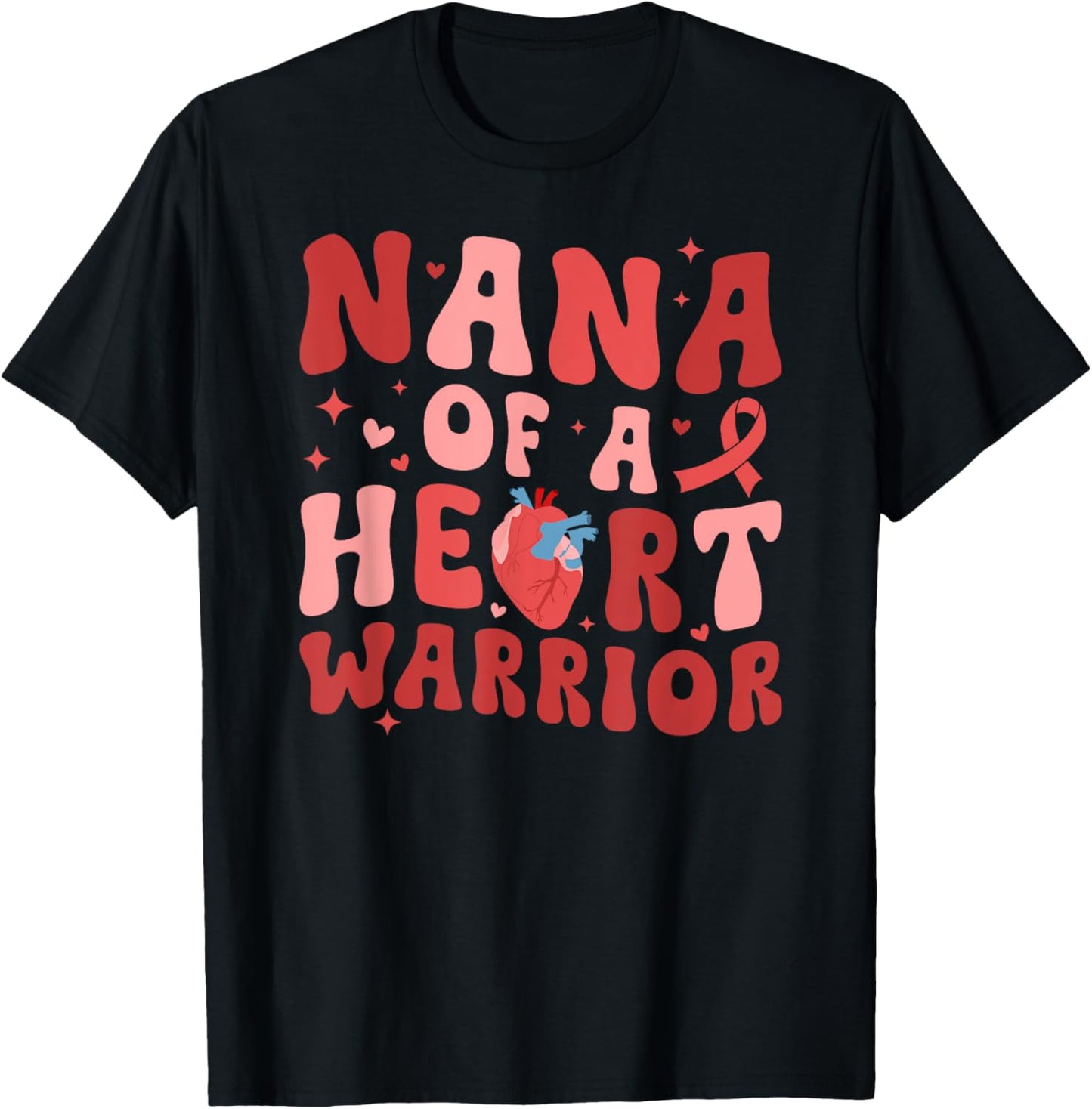 Nana Of A CHD Warrior Nana Congenital Heart Disease Nana T-Shirt - T-Shirt | Black
