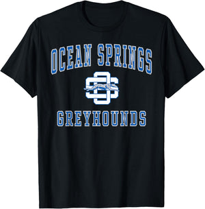 Ocean Springs High School Greyhounds C1 T-Shirt - T-Shirt | Black