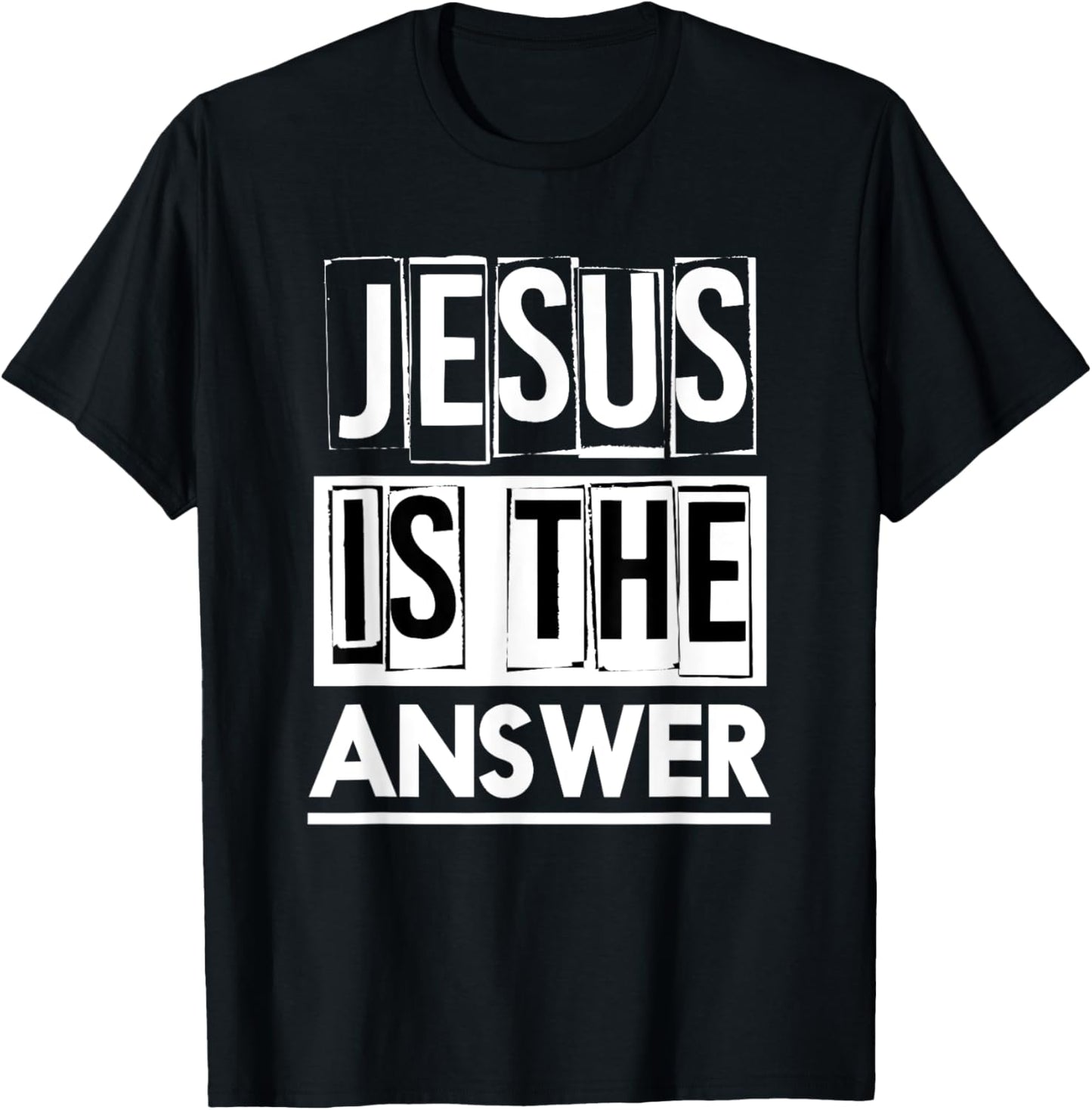 Jesus Quotes Jesus Is The Answer - Men's Black Small Classic Fit Short Sleeve T-Shirt - T-Shirt | Black