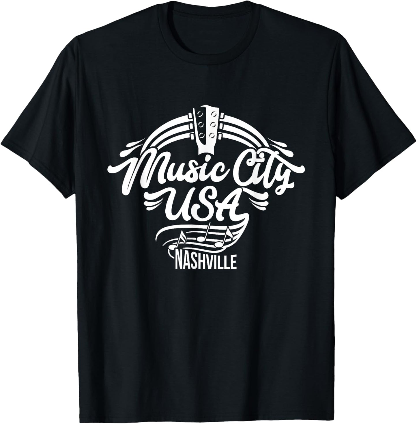 Music City USA Nashville | Retro T-Shirt - T-Shirt | Black