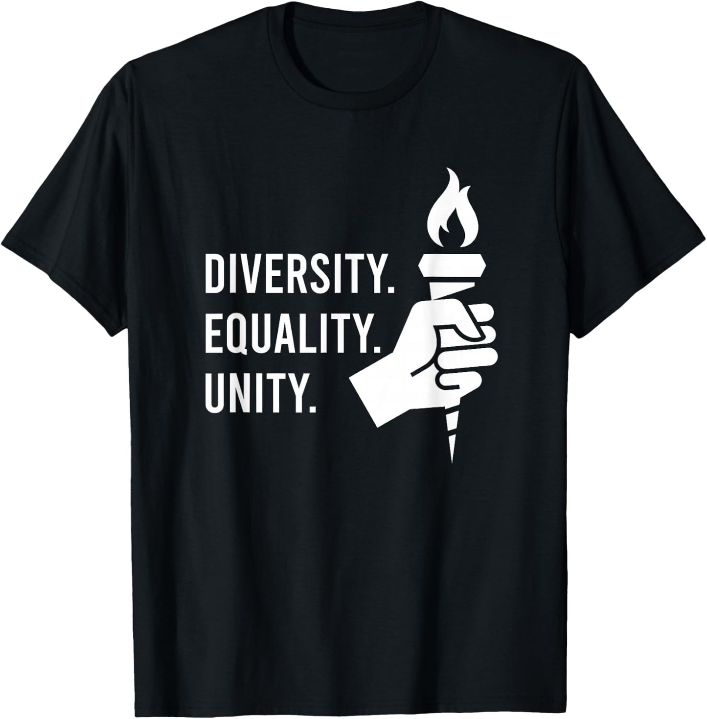 Diversity. Equality. Unity. A Feminist, Inclusion, & Resist T-Shirt - T-Shirt | Black