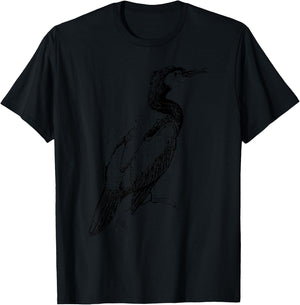 Cormorant Bird T-Shirt - T-Shirt | Black