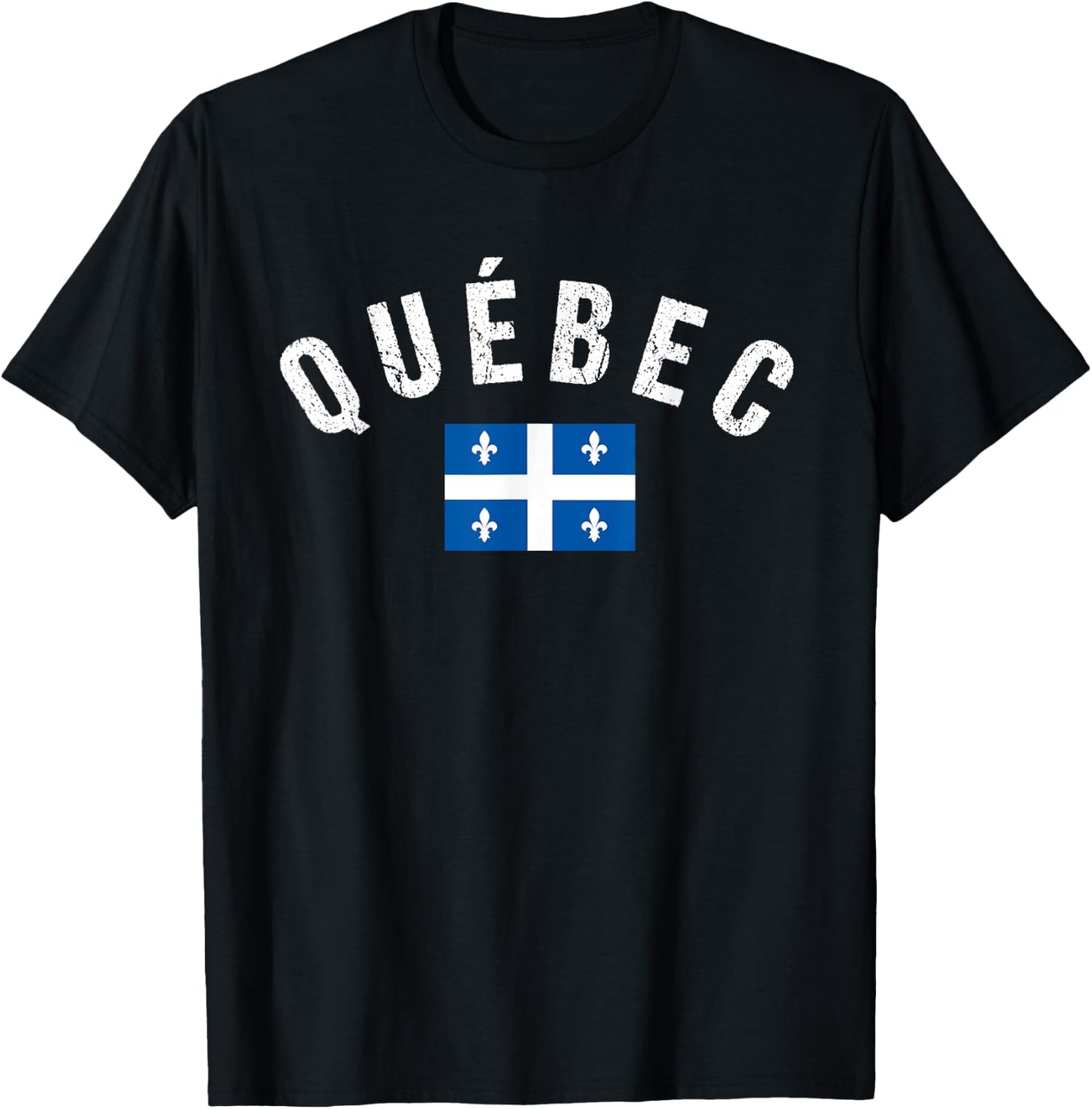 Quebec Flag Canada Pride Vacation Travel Canadian Gift T-Shirt - T-Shirt | Black