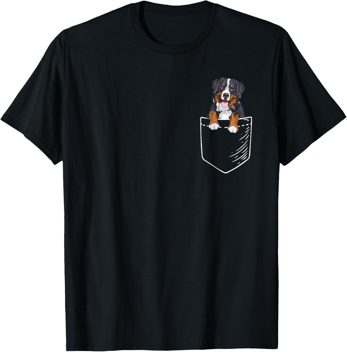 Pocket Bernese Mountain Dog Lover Men Women Kids T-Shirt - T-Shirt | Black