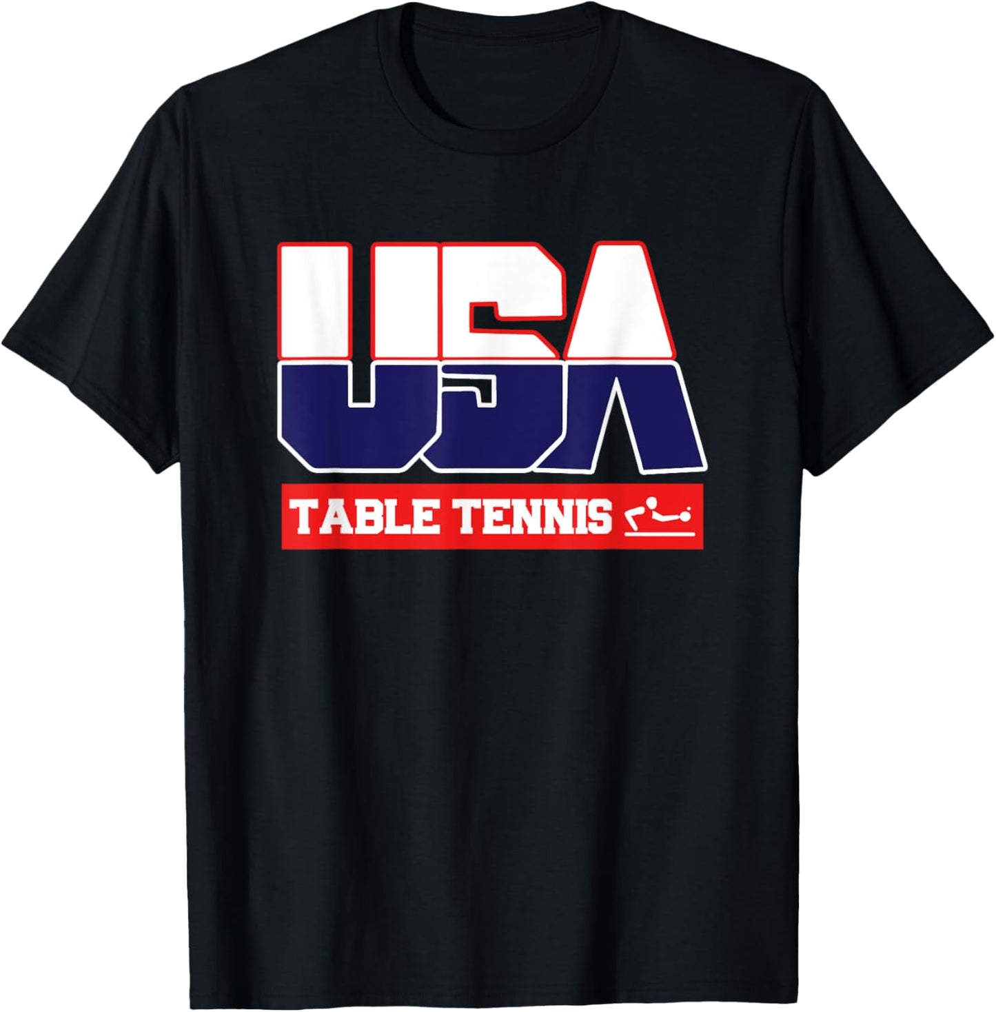 USA Team Table Tennis - men & women American sports T-Shirt - T-Shirt | Black
