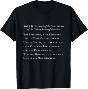 Article II Section 4 of the Constitution of the U.S.A. T-Shirt - T-Shirt | Black