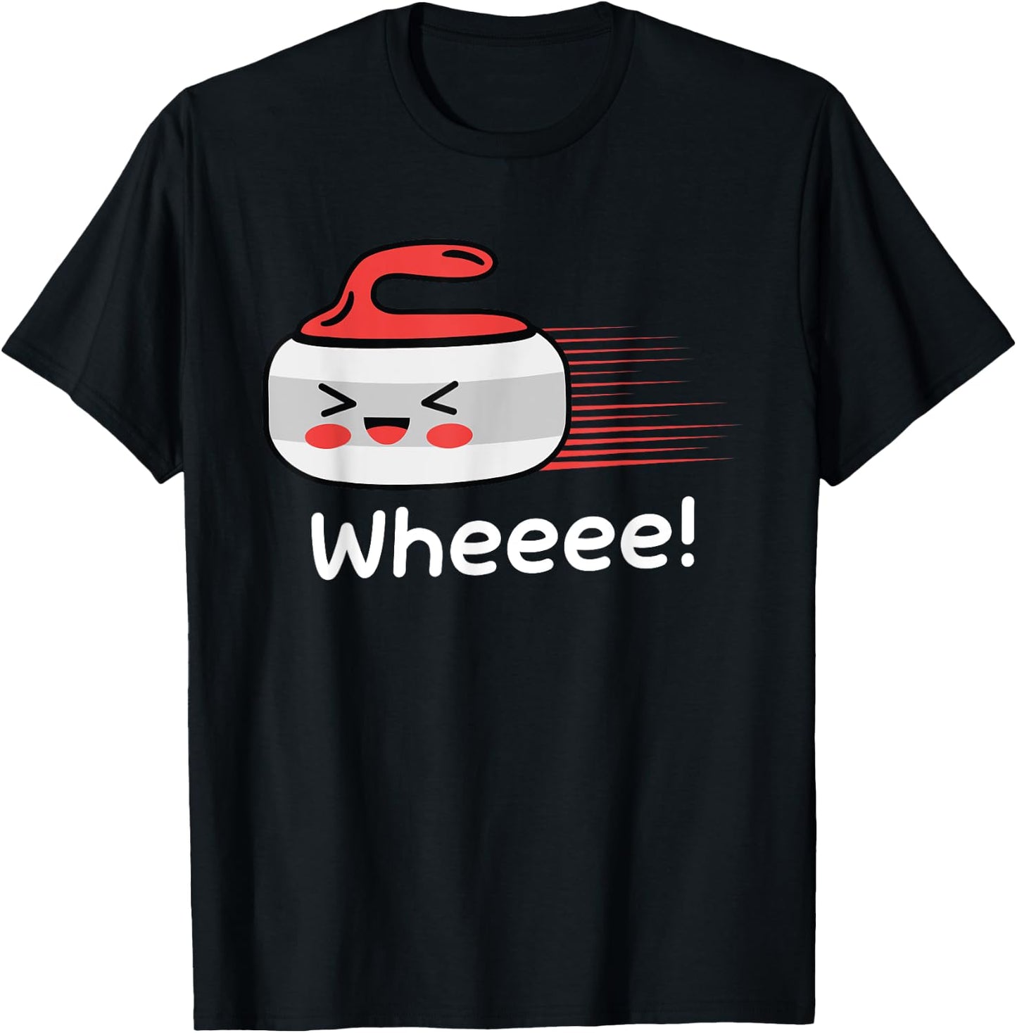 Curling Stone Curler Winter Sports Wheeee Curling T-Shirt - T-Shirt | Black