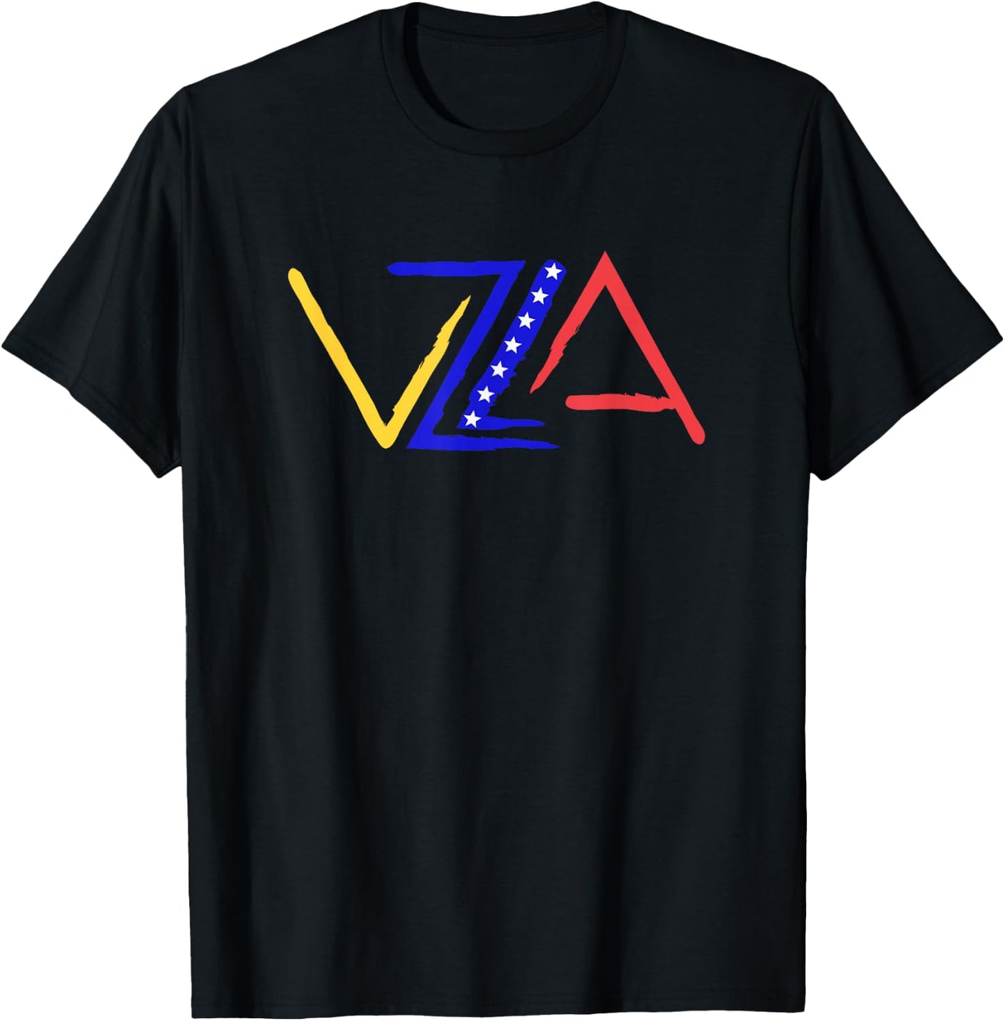 VZLA Logo 7 stars flag Venezuela T-Shirt - T-Shirt | Black