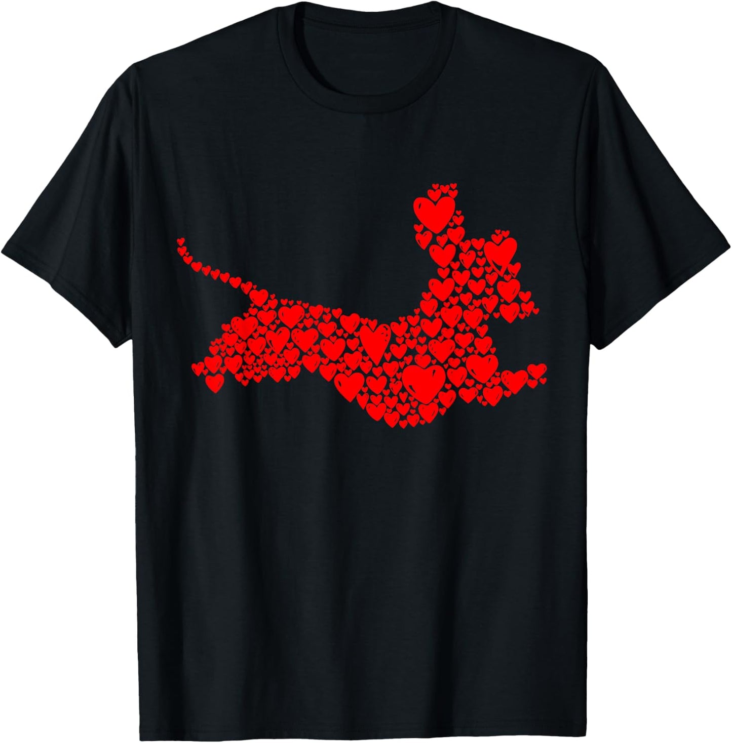 Dachshund Love Dogs Mum Female Ladies Valentine's Day T-Shirt - T-Shirt | Black