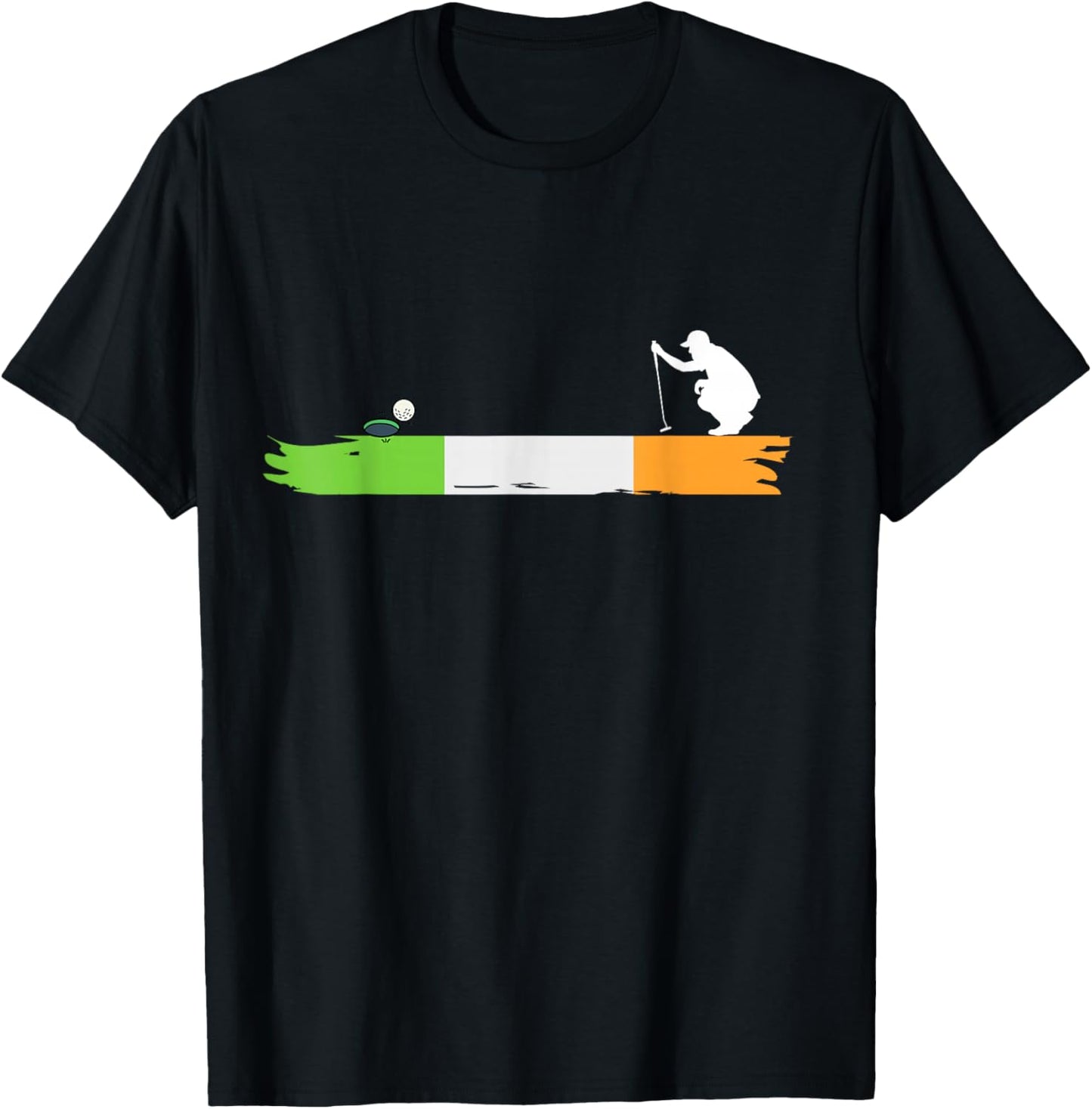 Irish Golf Ireland Flag Golfing T-Shirt - T-Shirt | Black