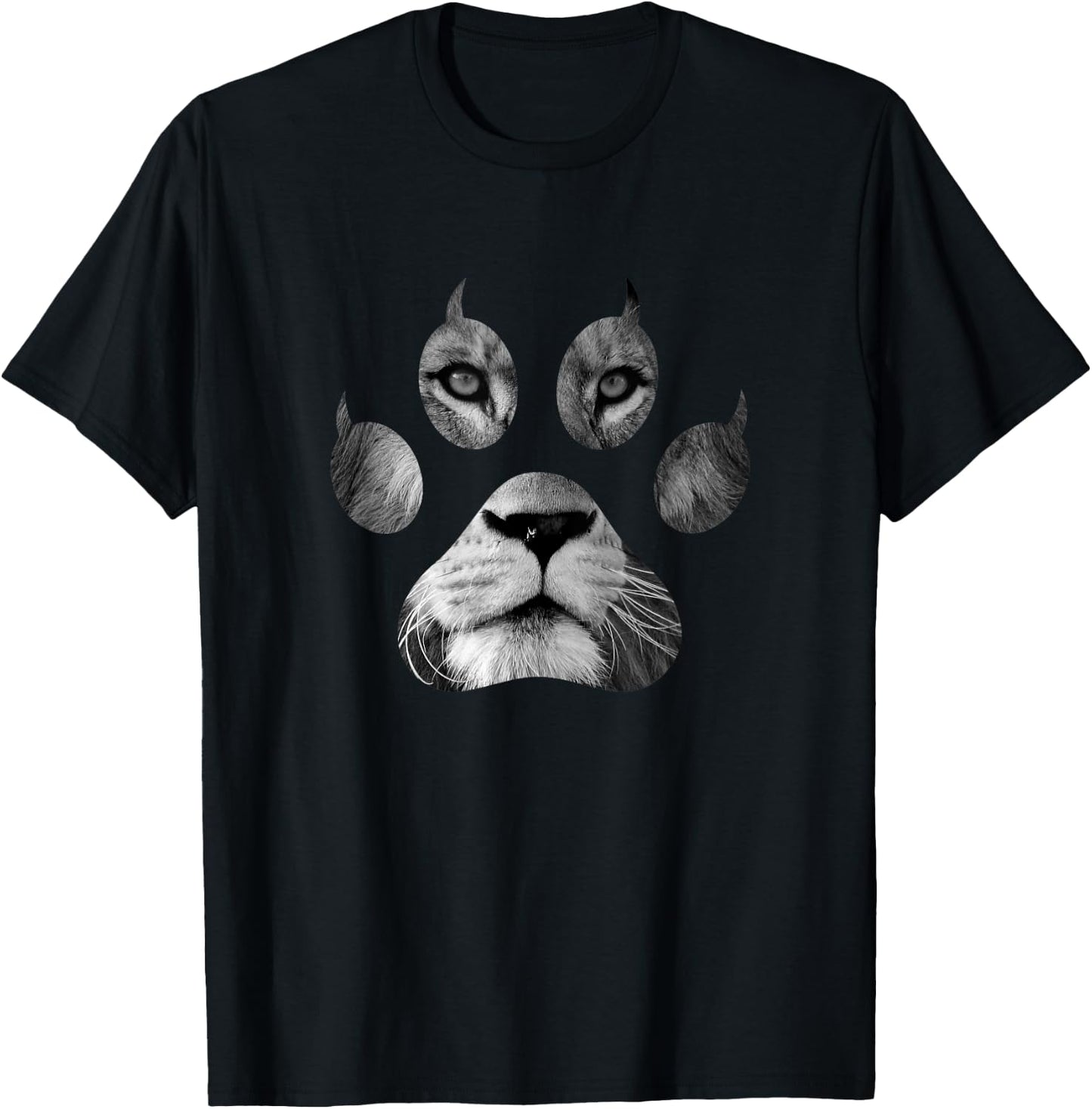 Lion Paw Shirt Lion Lover Shirts Animal Shirts Lion Gift T-Shirt - T-Shirt | Black