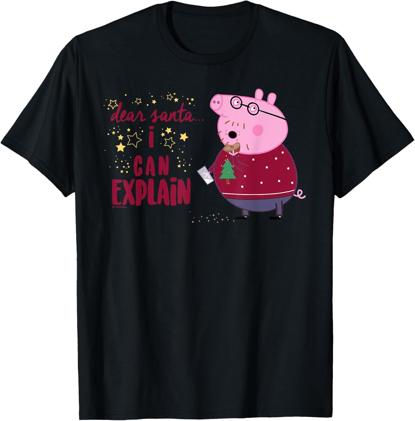 Peppa Pig - Daddy Pig Dear Santa T-Shirt - T-Shirt | Black