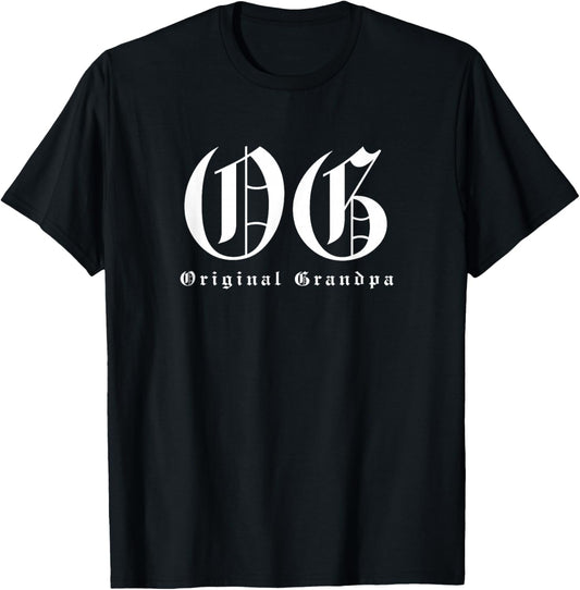 OG Original Grandpa - Funny Gangster Lowrider Pun T-Shirt - T-Shirt | Black